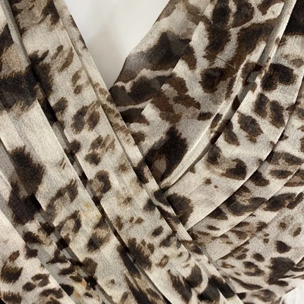 Robert Rodriguez leopard pleat cinched waist dress